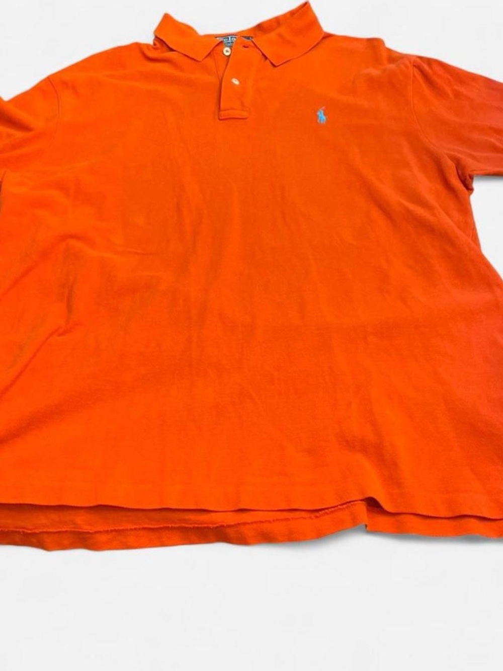 Polo by Ralph Lauren Men's Bright Orange Polo Shirt with Blue Pony